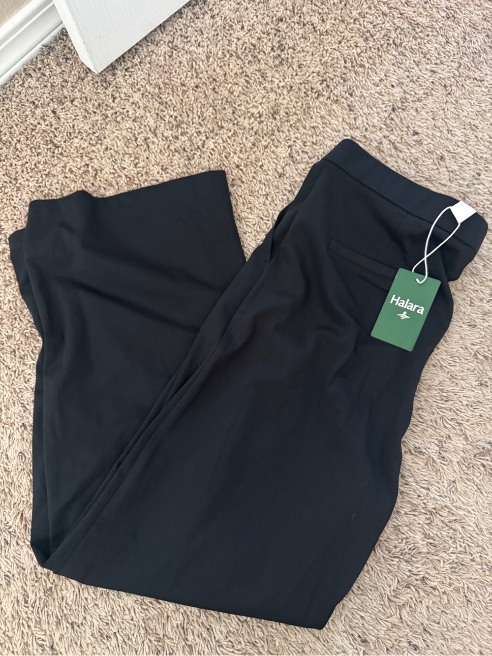 HALARA Black Wide-Leg Trousers